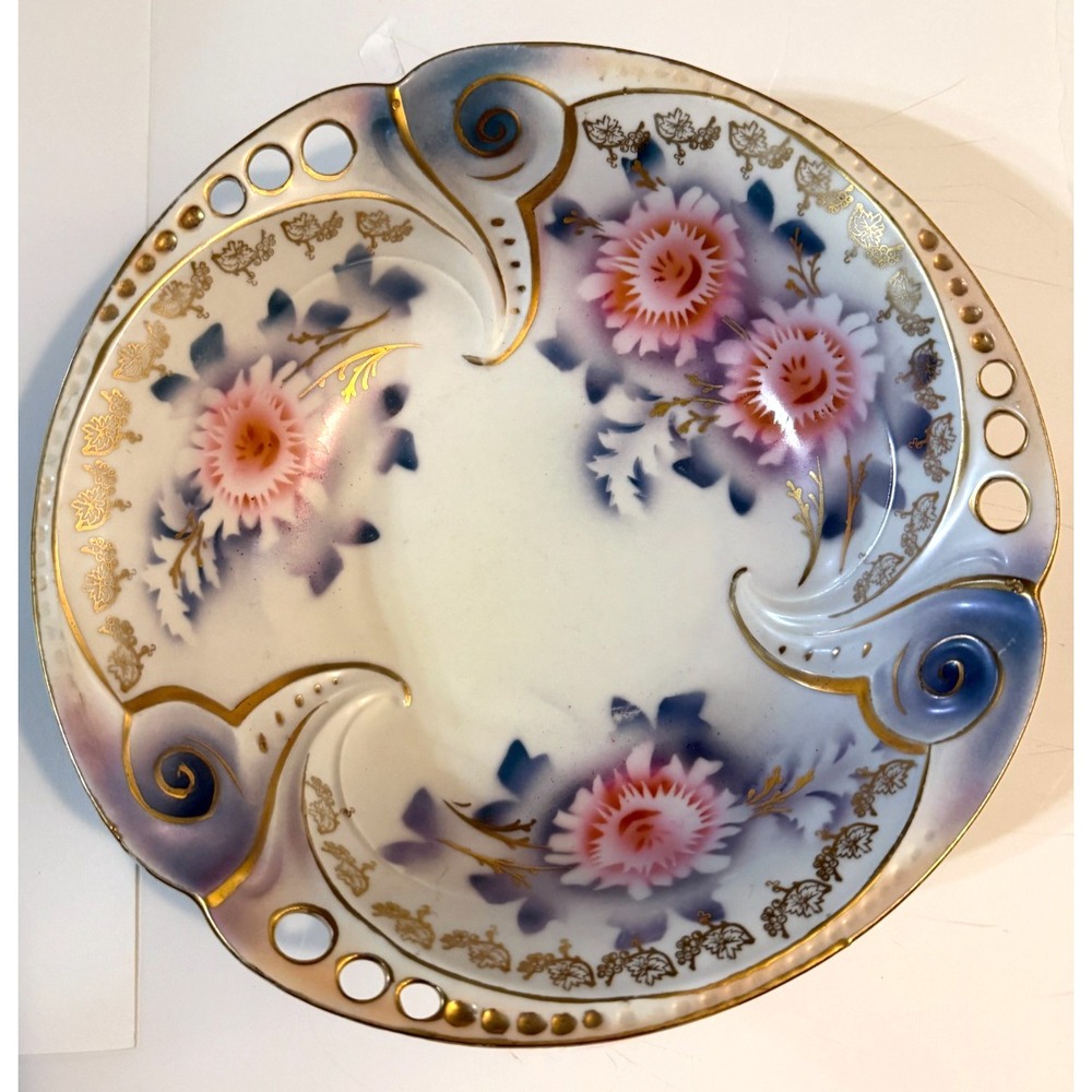 Beautiful Antique Porcelain Floral Centerpiece Bowl Made In Germany Kitchenware